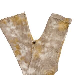Wild Fable Women's Brown Tie-Dye High-Rise Waffle Flare Pants - Size Large - NWT